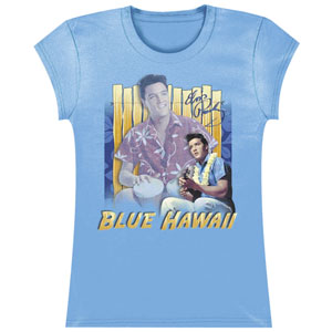 Elvis Presley Blue Hawaii Tissue Cap Sleeve Junior Top Front