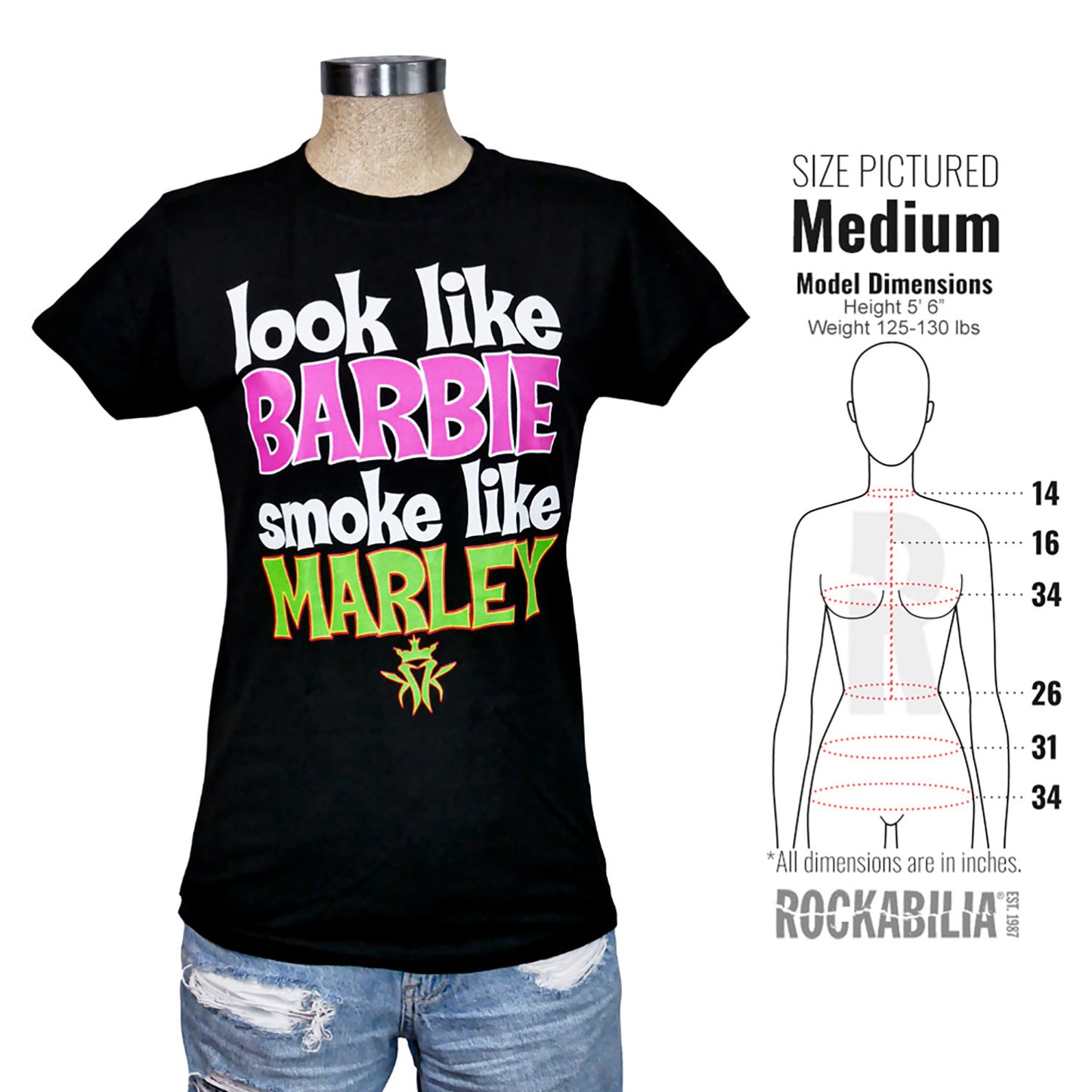 Kottonmouth Kings Smoke Like Marley - Ladies Soft Ladies Tee Junior Top Alt 3