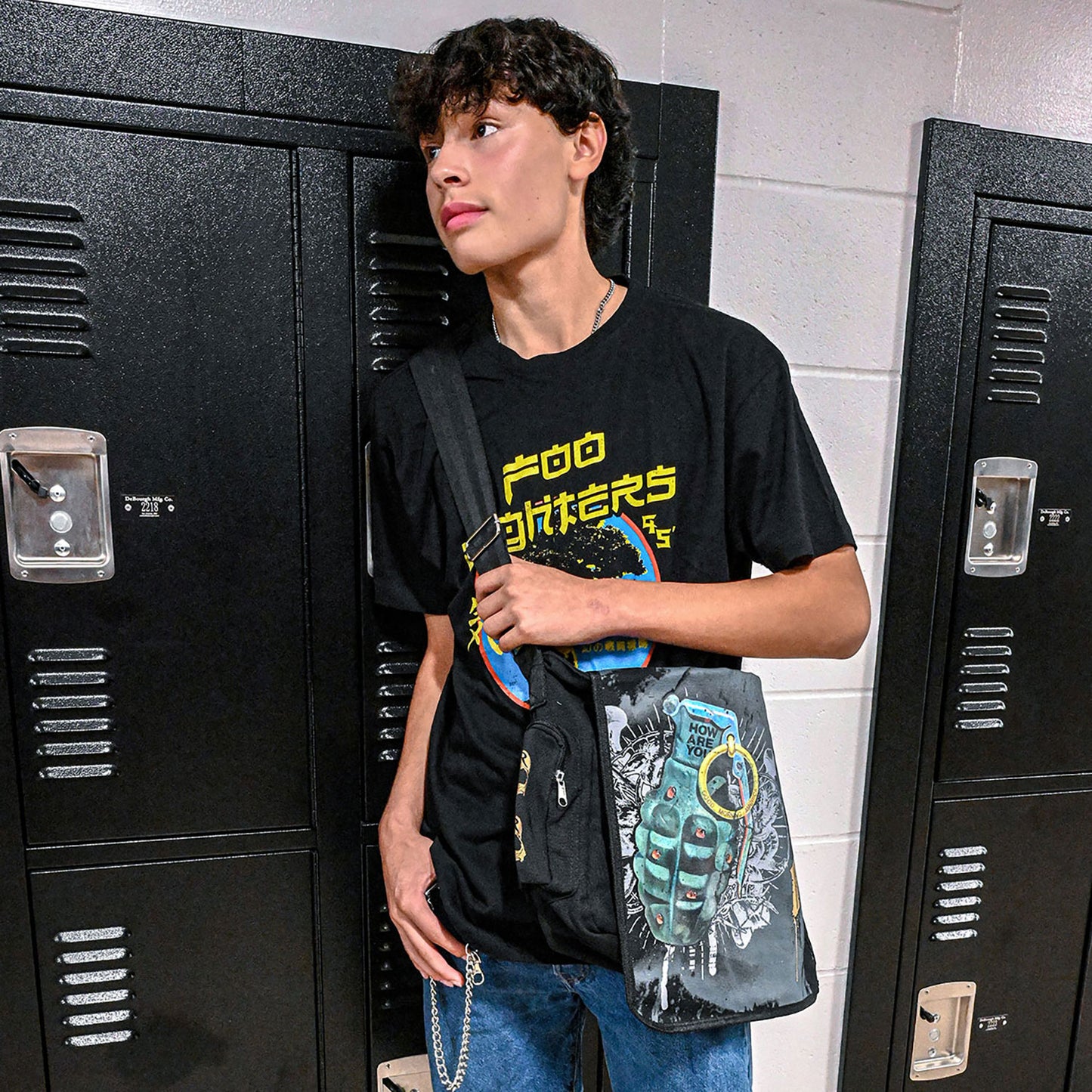Guns N Roses Grenade Messenger Bag Back
