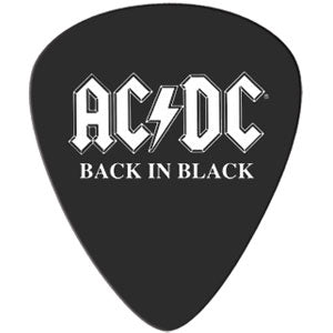 AC/DC Back In Black Guitar Pick Front