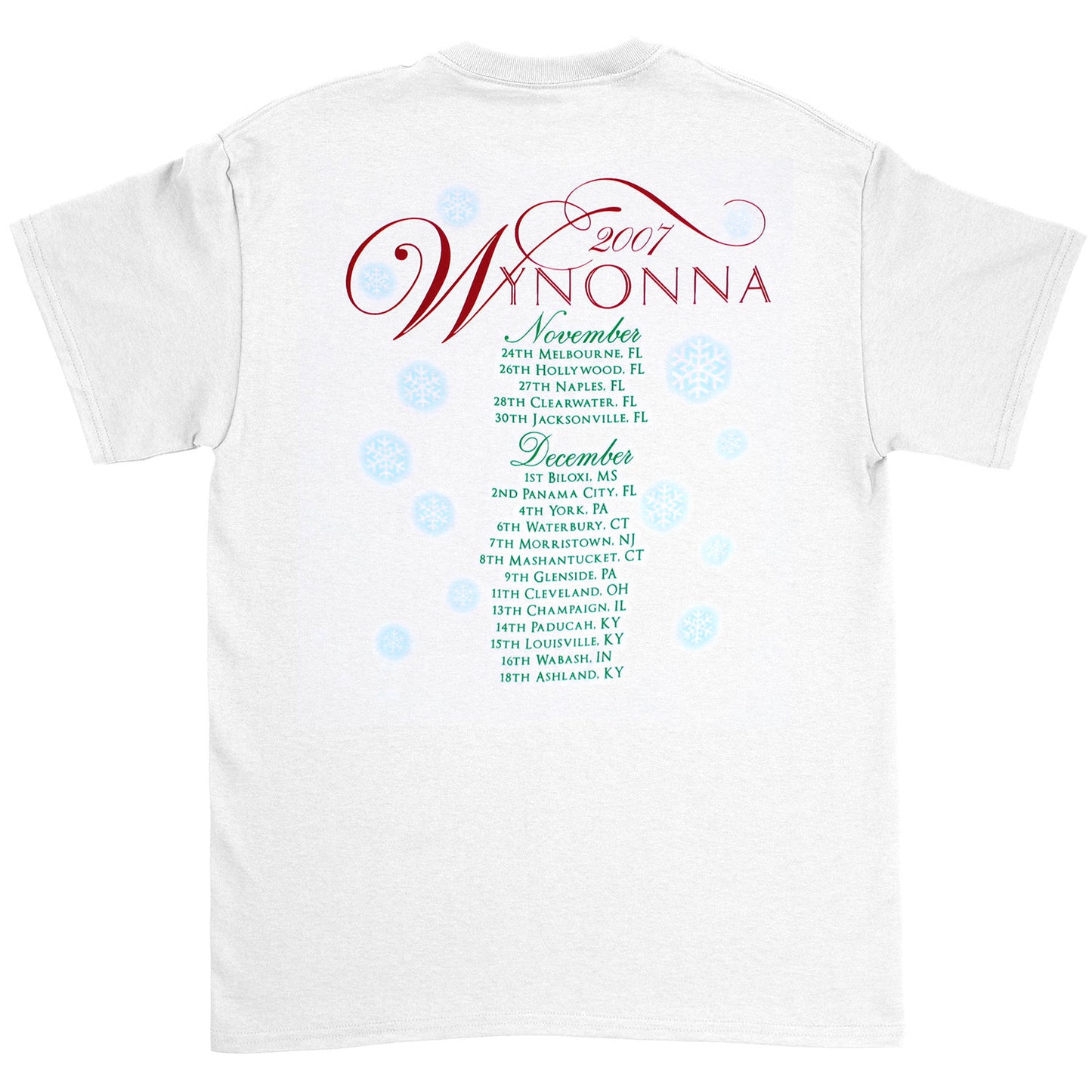 Wynonna Judd Christmas Tour 07 T-shirt Back