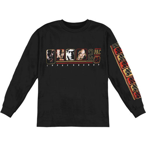 Tupac Four Photos Long Sleeve Front