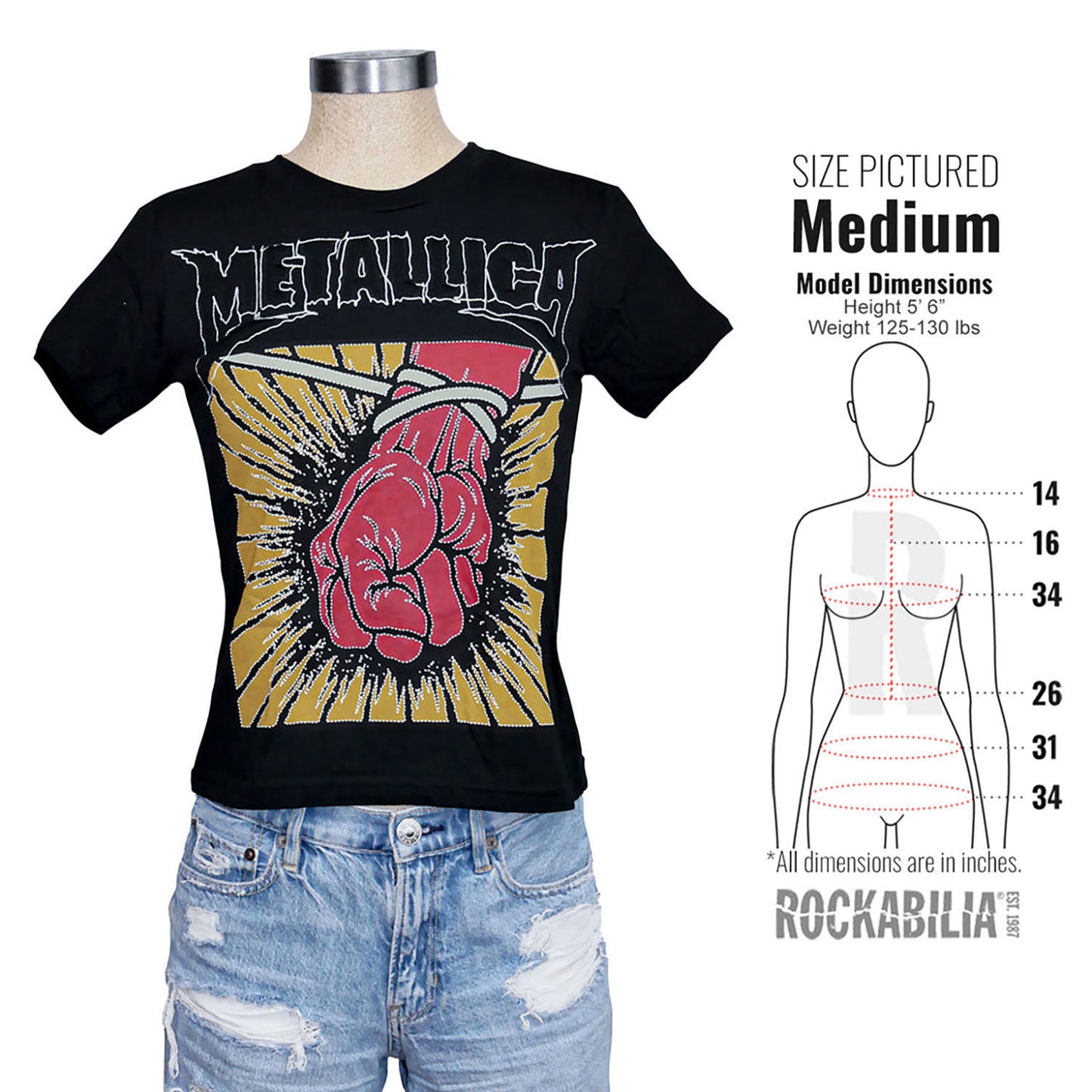 Metallica St. Anger Cut Out Junior Baby Doll Girls Jr Alt 3