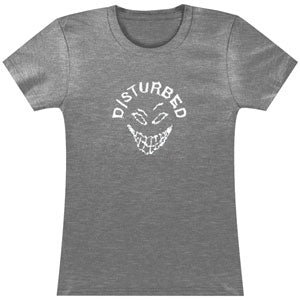 Disturbed Embroidered Face Junior Top