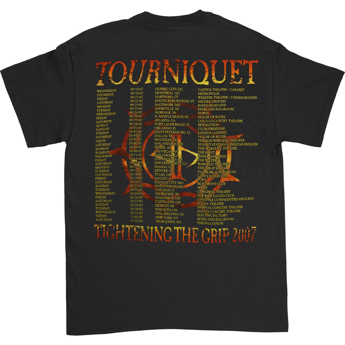 Cradle Of Filth Tourniquet 2007 Tour Tee T-shirt Back