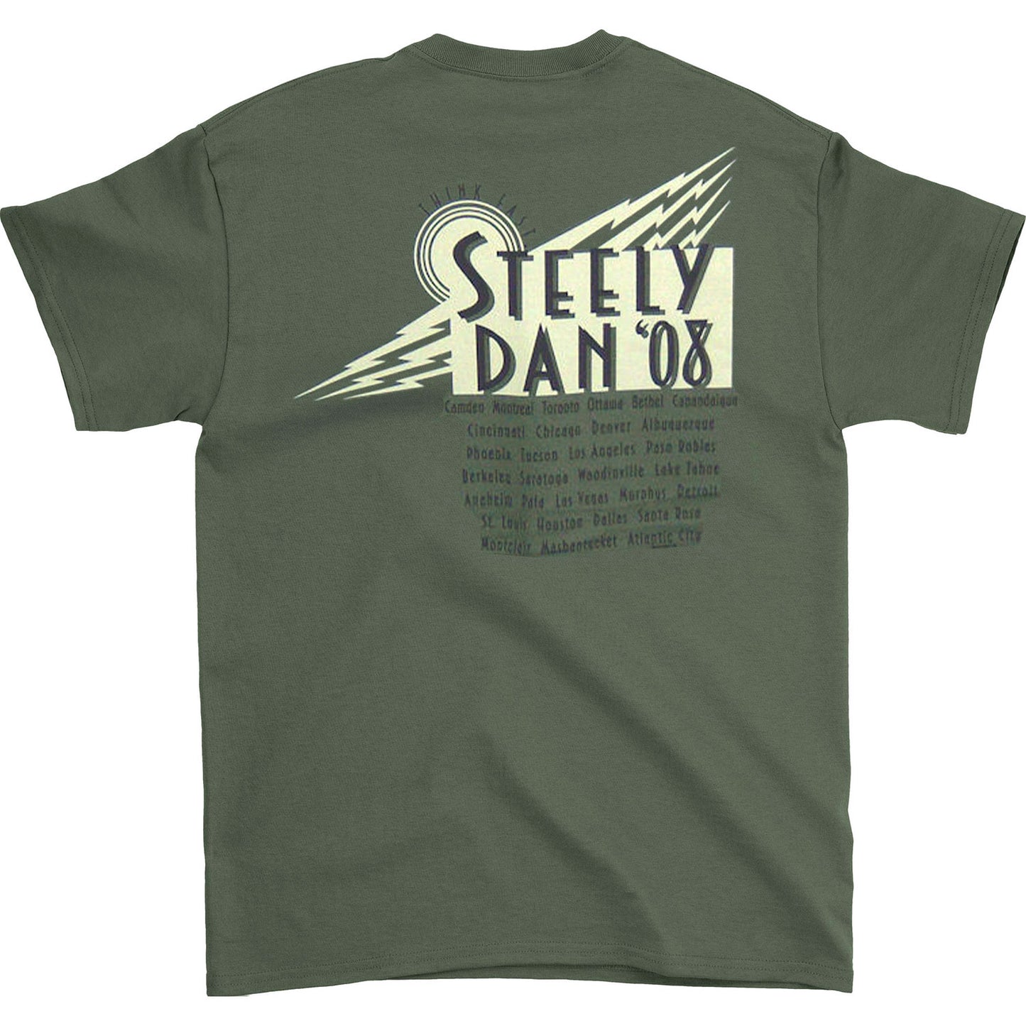 Steely Dan Think Fast Pocket Logo 08 Olive Color T-shirt Back