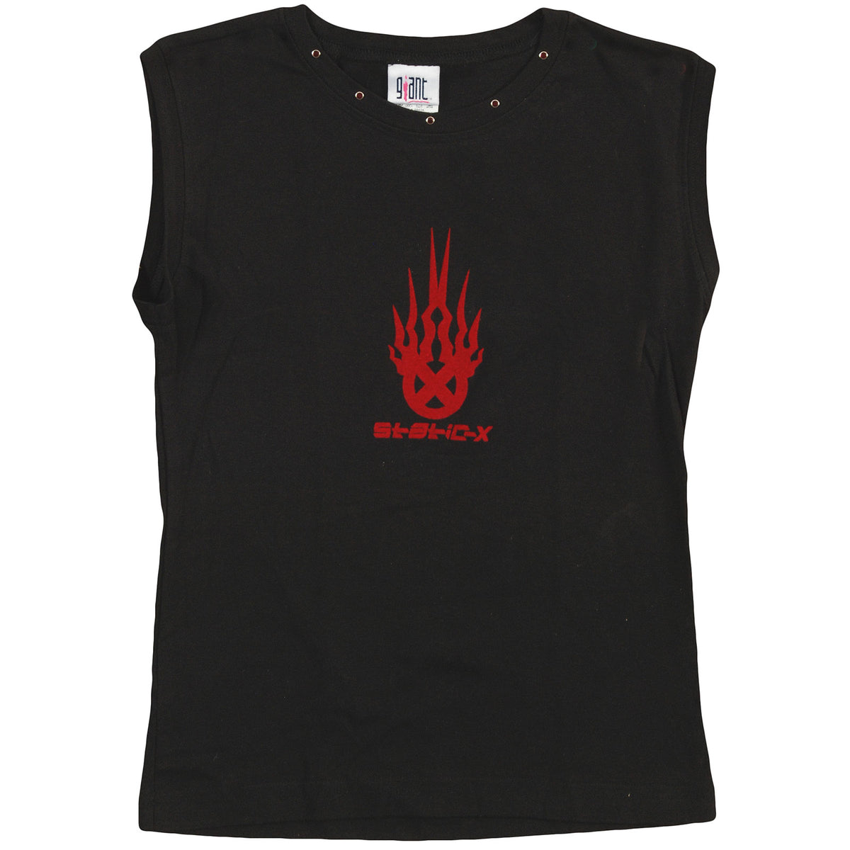 Static X Logo Studded Sleeveless Junior Top Front