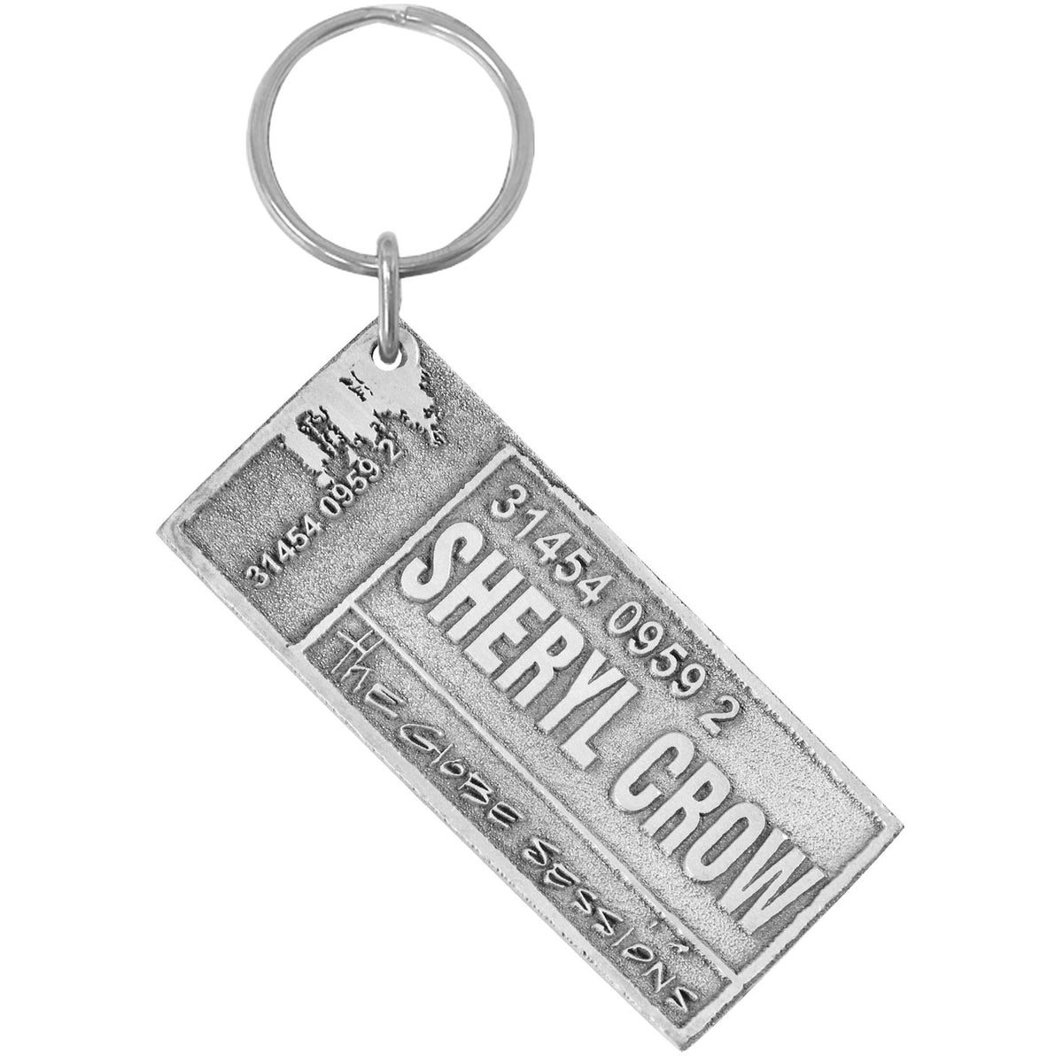 Sheryl Crow Pewter Ticket Keychain Pewter Key Chain Front