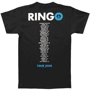 Ringo Starr Peace Logo 2008 Tour Slim Fit T-shirt Back