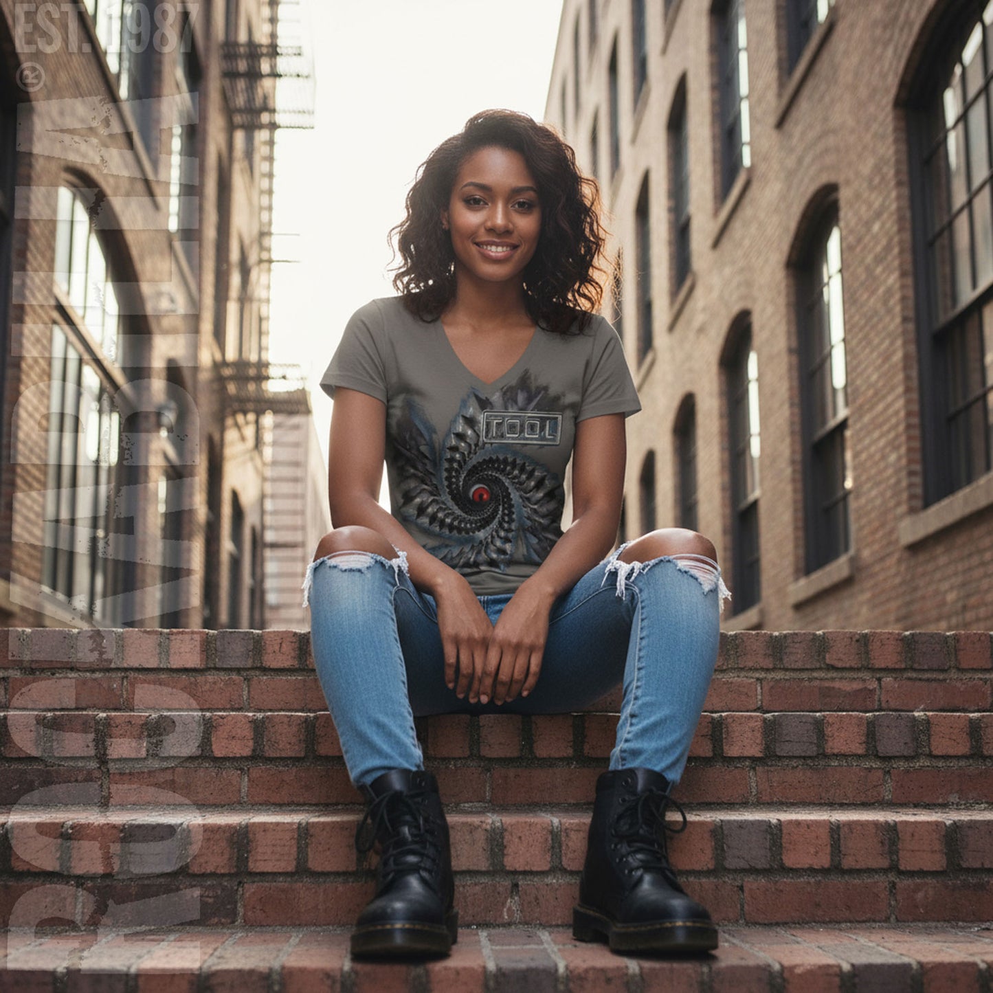 Tool Spiral Jr V-Neck T Junior Top Alt 2