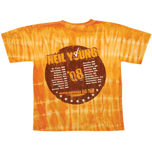 Neil Young North American 2008 Fall Tour Tie Dye T-shirt Back
