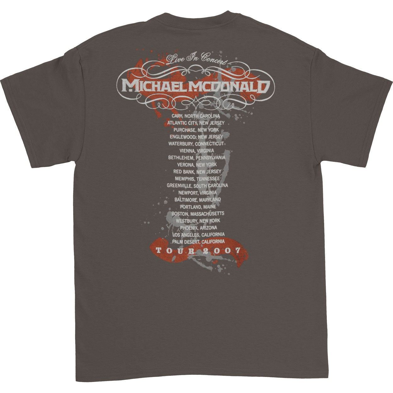 Michael Mcdonald MCDE 2007 Live In Concert Tour T-shirt Back