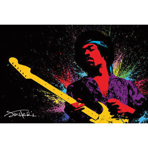 Jimi Hendrix Paint Domestic Poster