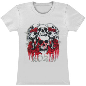 Red Roses Gray Logo Soft Junior Top