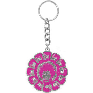 Jimi Hendrix Guitar Flower Metal Key Chain
