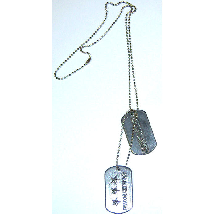 Soldier Down Dog Tag Necklace
