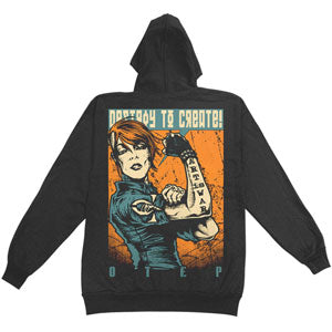 Destroy To Create Zippered Hooded Sweatshirt