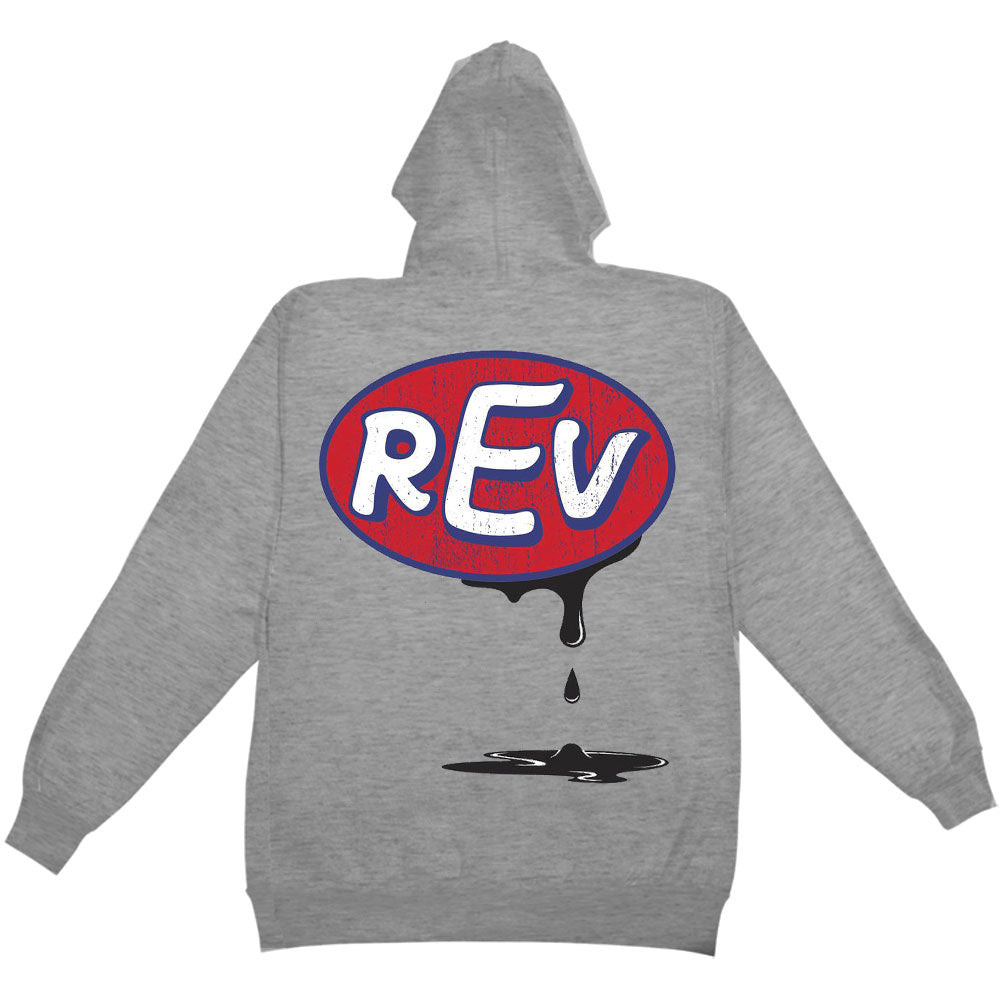 Oil Zippered Hooded Sweatshirt