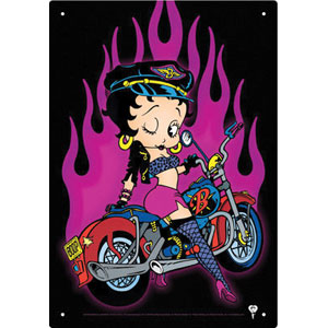 Betty Boop Biker Tin Concert Sign