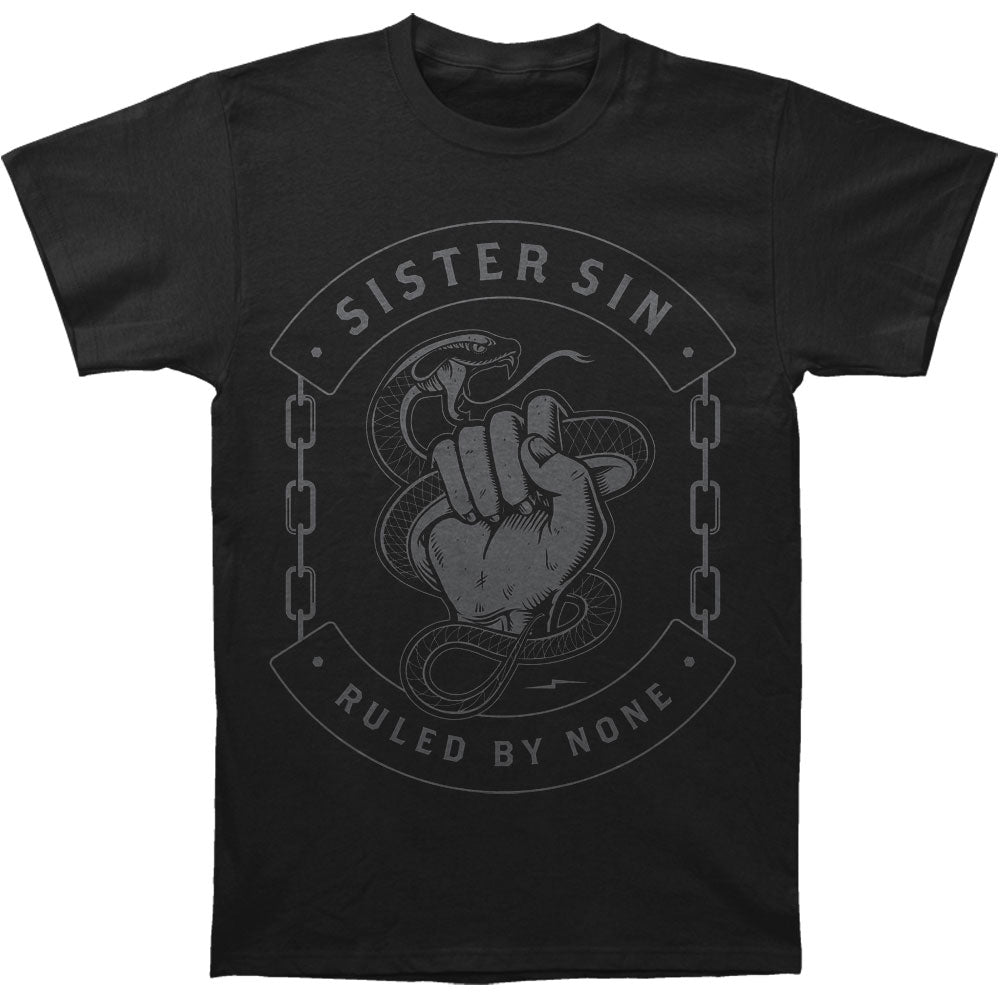Sister Sin Ruled By None Black On Black T-shirt