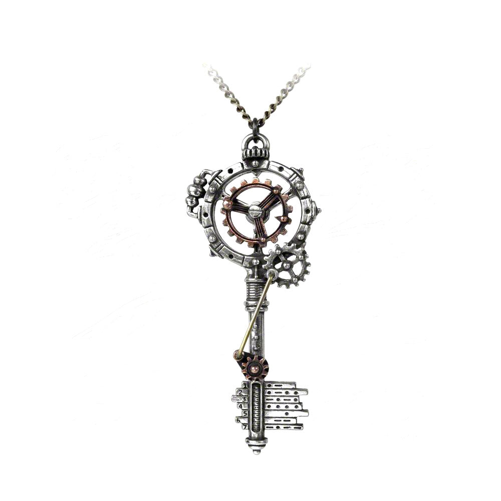 Alchemy Of England Septagramic Coercion Gearwheel Key Necklace