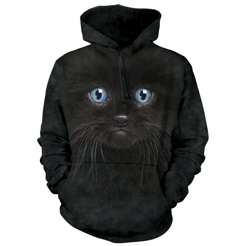 The Mountain Black Kitten Face Hooded Sweatshirt