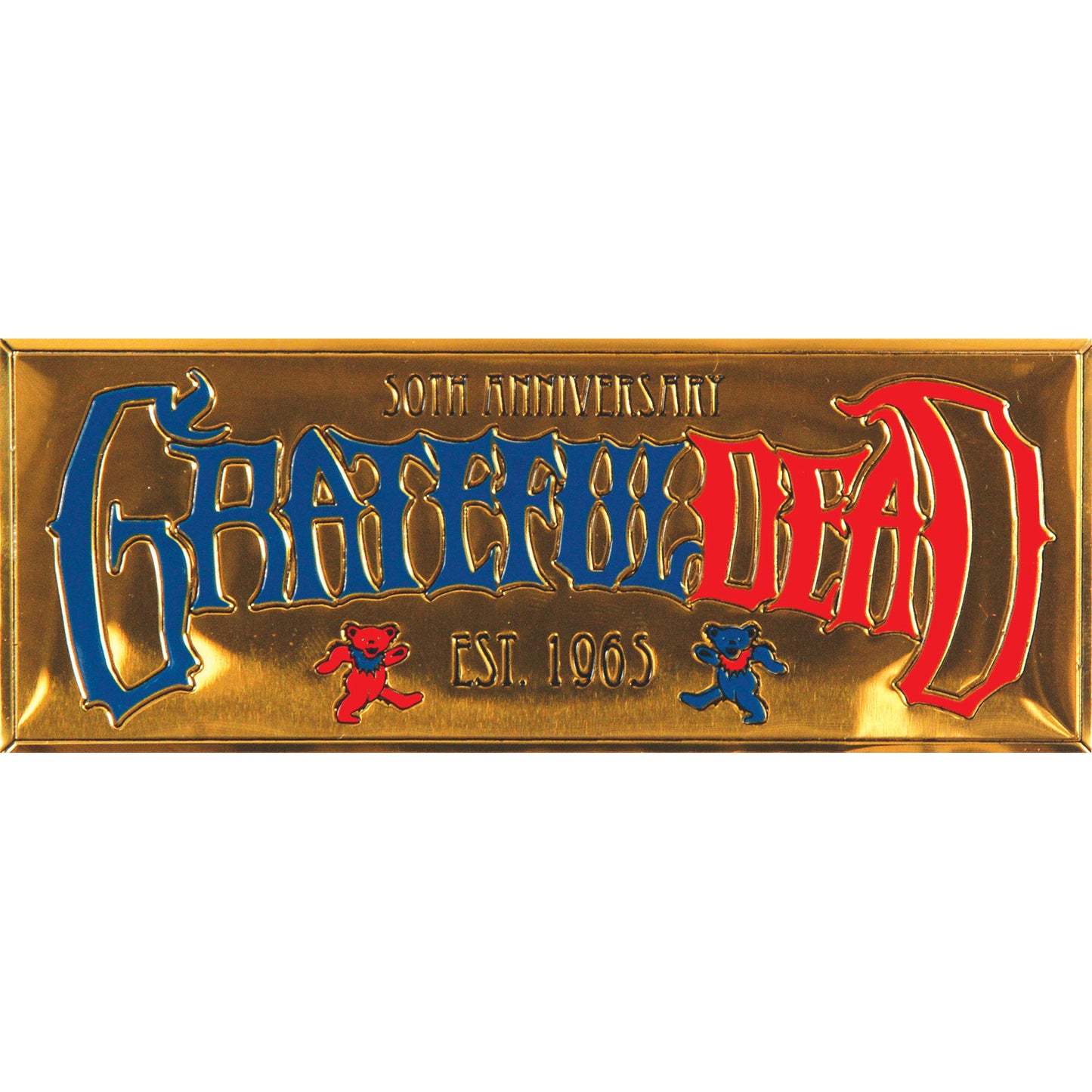Grateful Dead Gold Bar Metal Sticker