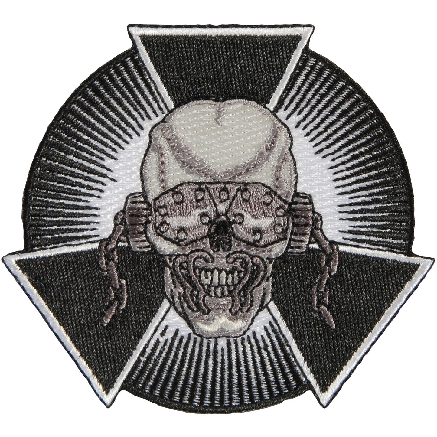 Skull Burst Embroidered Patch