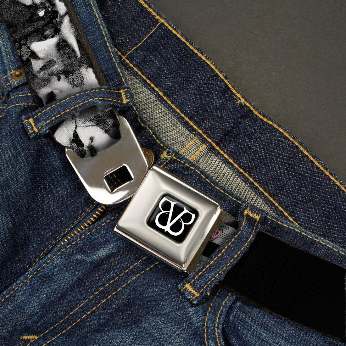 Black Veil Brides Faces Close-Up Seatbelt Buckle Belt