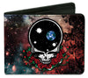 Space Your Face & Skull & Roses Bi-Fold Wallet