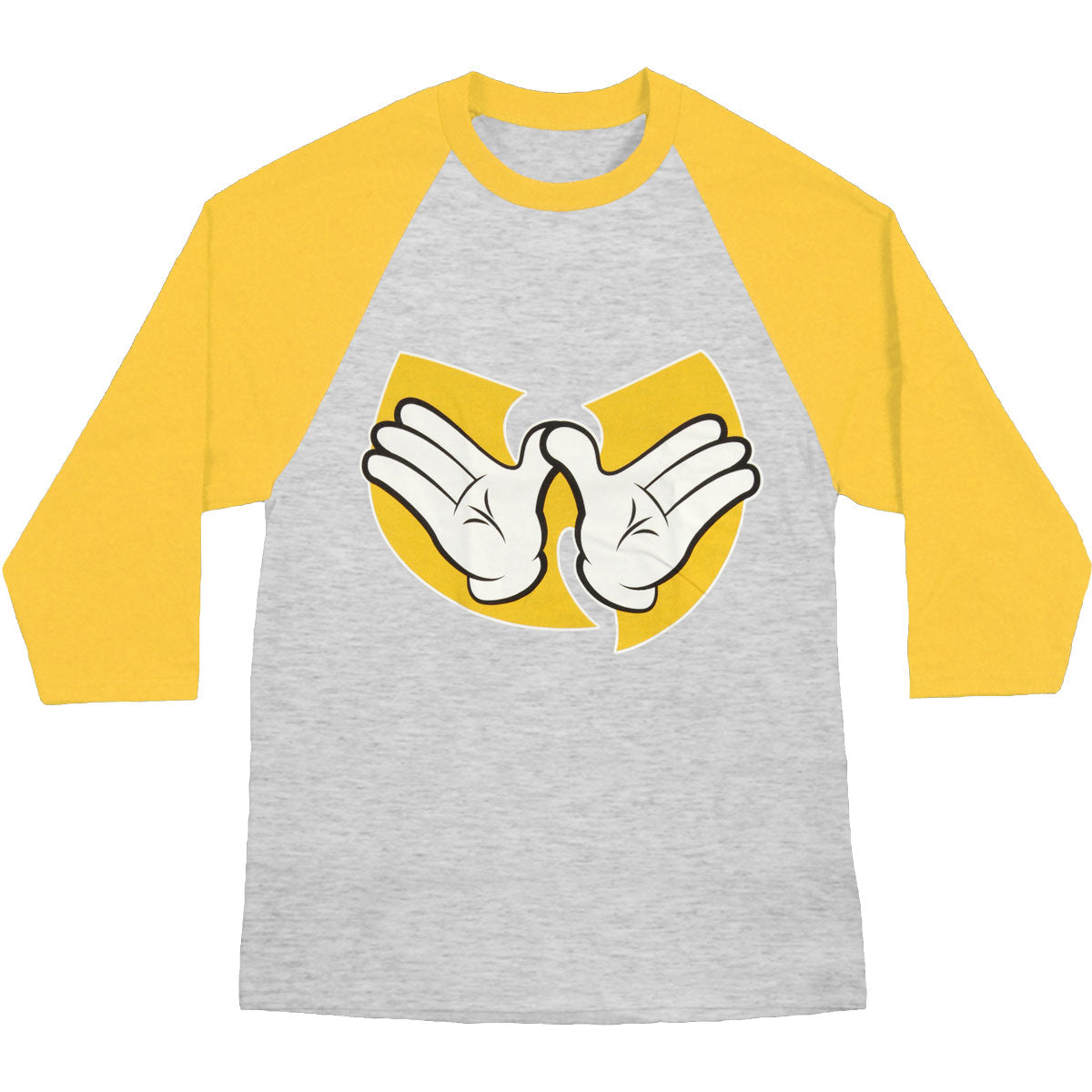 Hands 3/4 Sleeve Mens Raglan Baseball Jersey