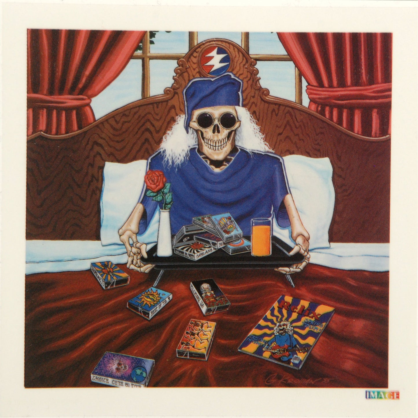 Grateful Dead Dead In Bed Sticker