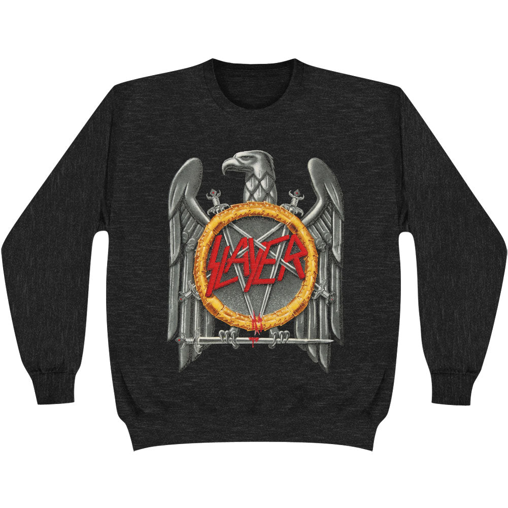 Slayer Silver Eagle With Puff Print Finishing Sweatshirt