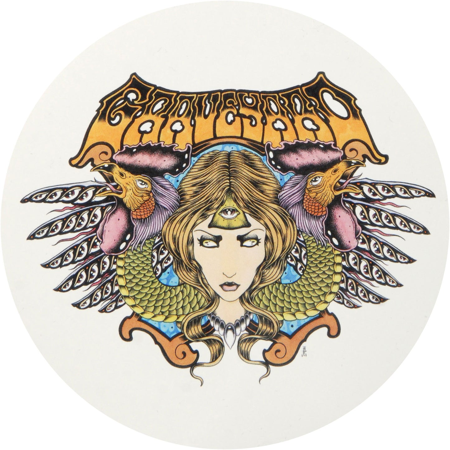 Graveyard Lady Rooster Sticker