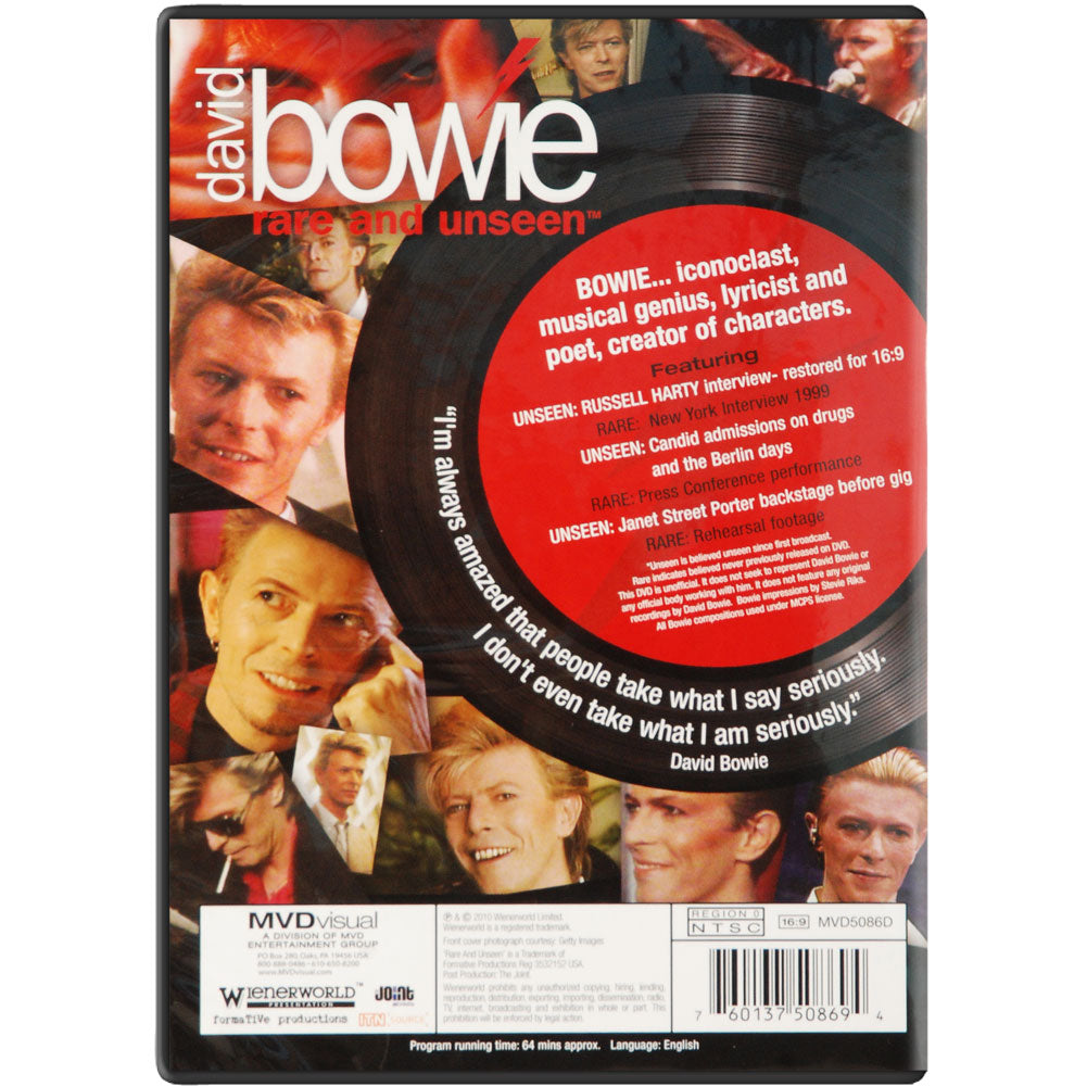 David Bowie Rare And Unseen DVD