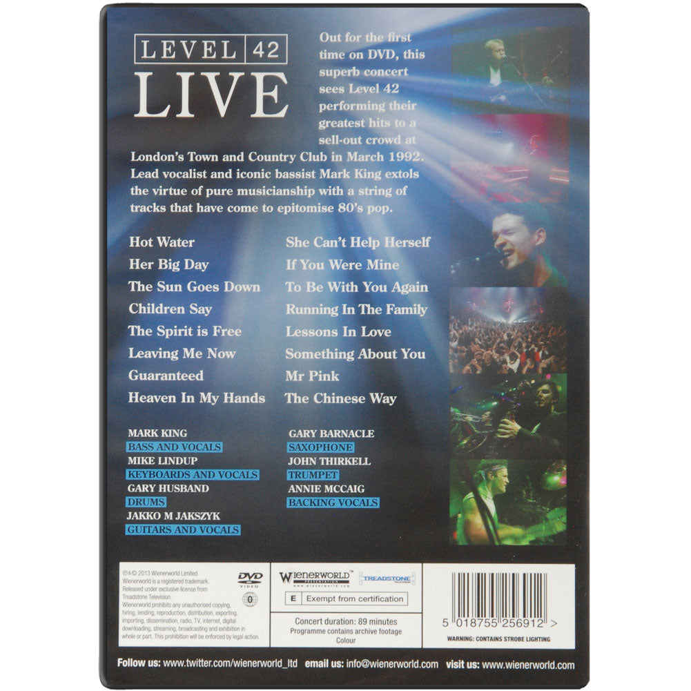 Level 42 Live At London's Town & Country Club DVD 284896