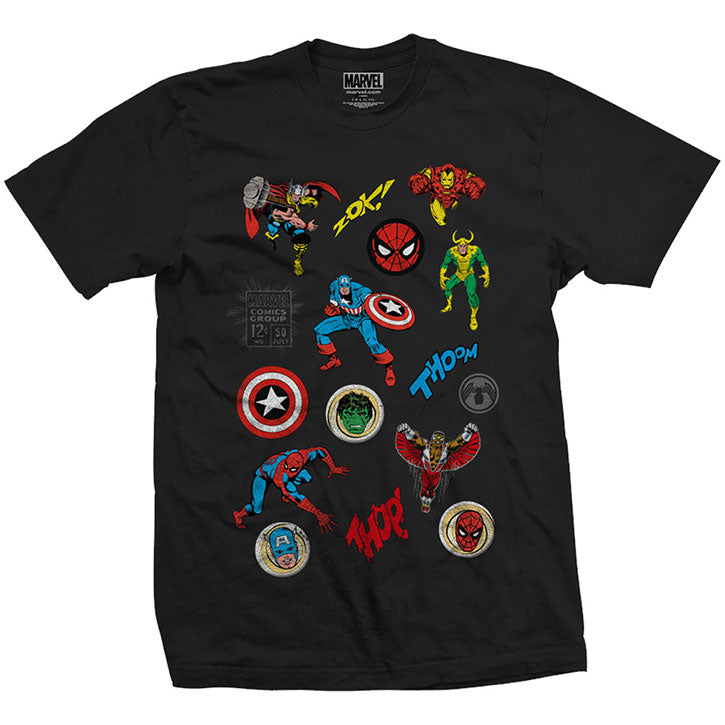 Marvel Comics Random Badges T-shirt