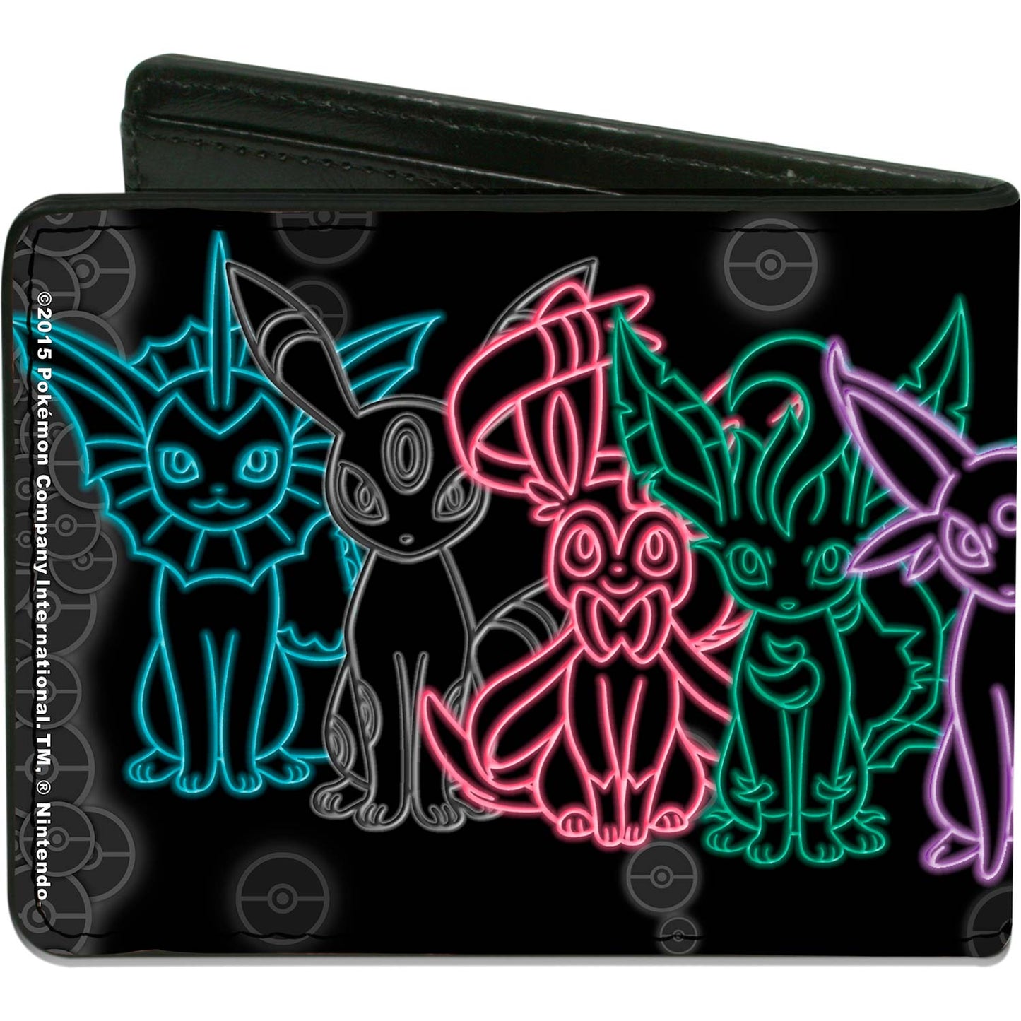 Electric Eevee Evolution Pok�mon/Pok� Balls Black/Grays/Multi Color Bi-Fold