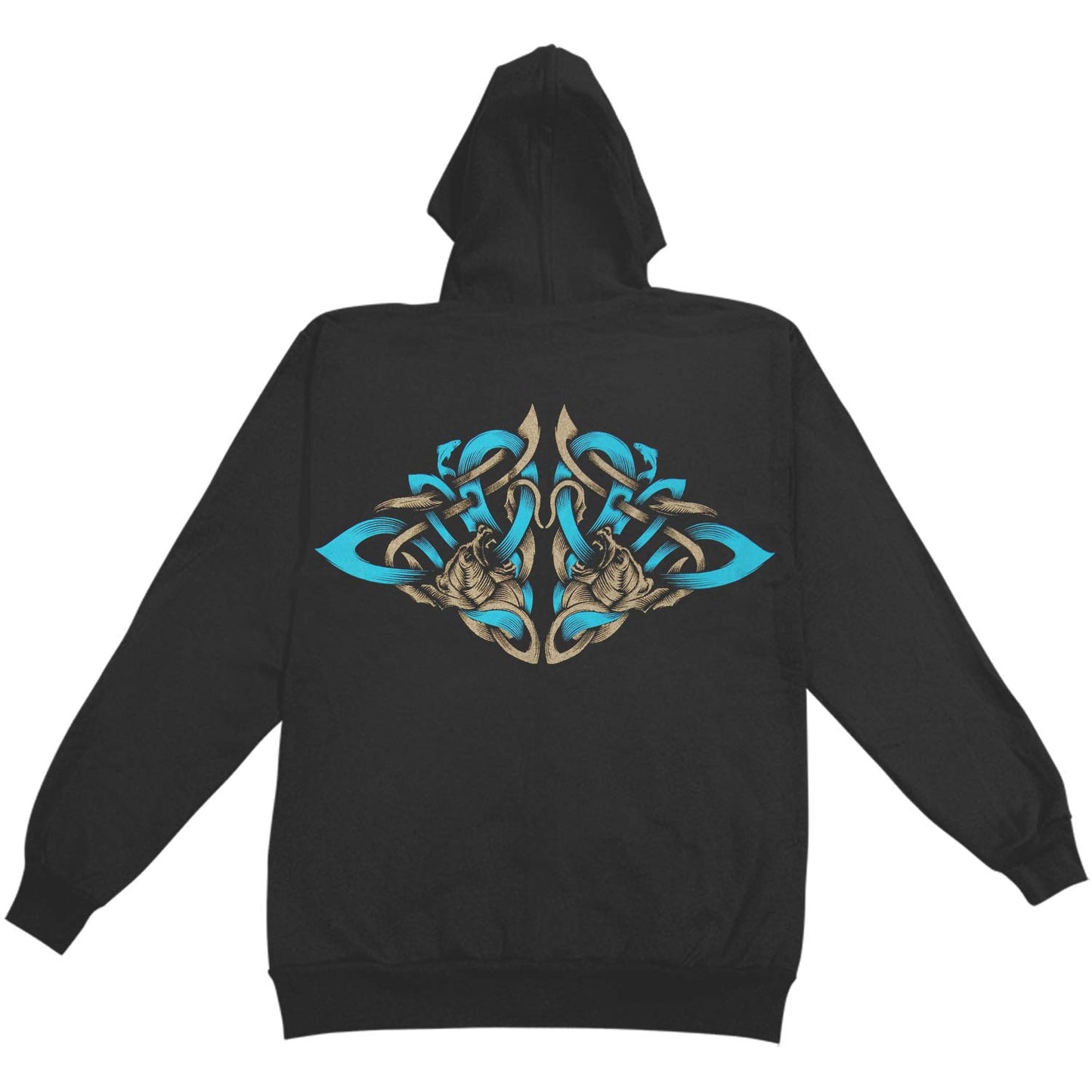 Enslaved Bear & Fish Zippered Hooded Sweatshirt
