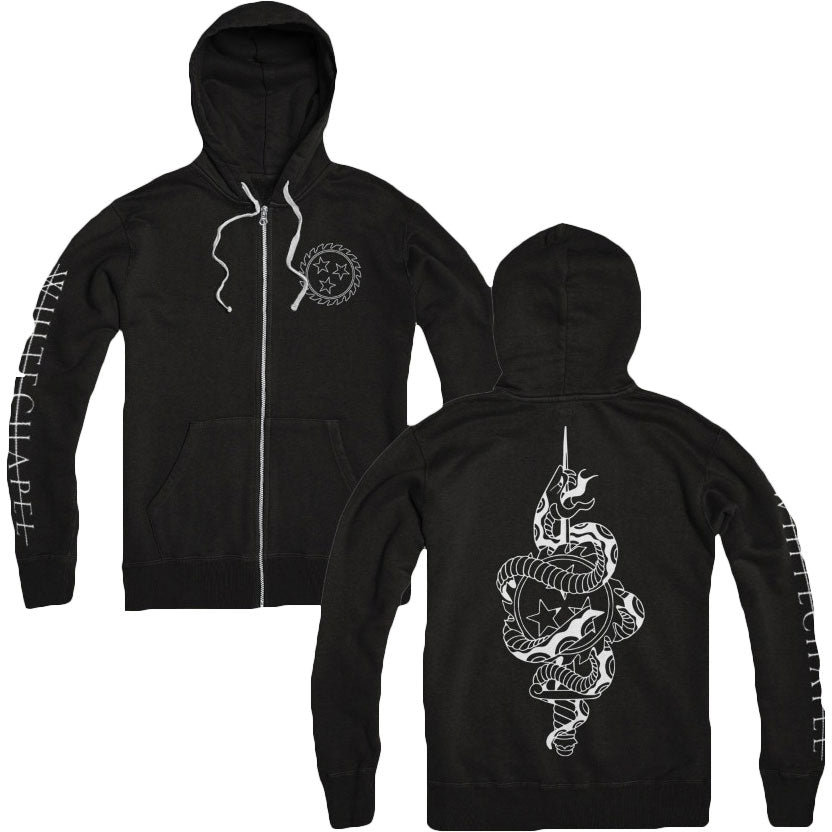 Whitechapel Dagger Snake Zippered Hooded Sweatshirt