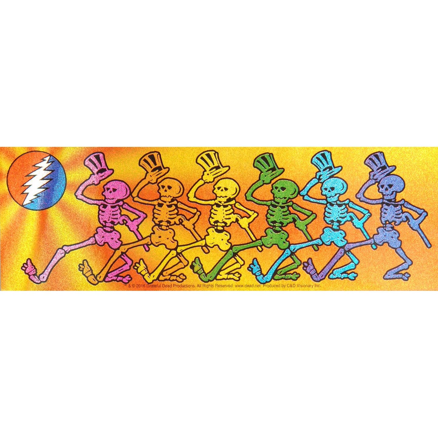 Grateful Dead Skellys Glitter Sticker