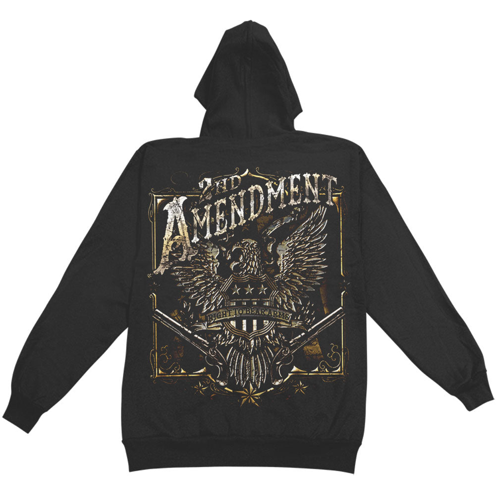 Novelty 2nd Amendment Eagle Silver Foil Hooded Sweatshirt