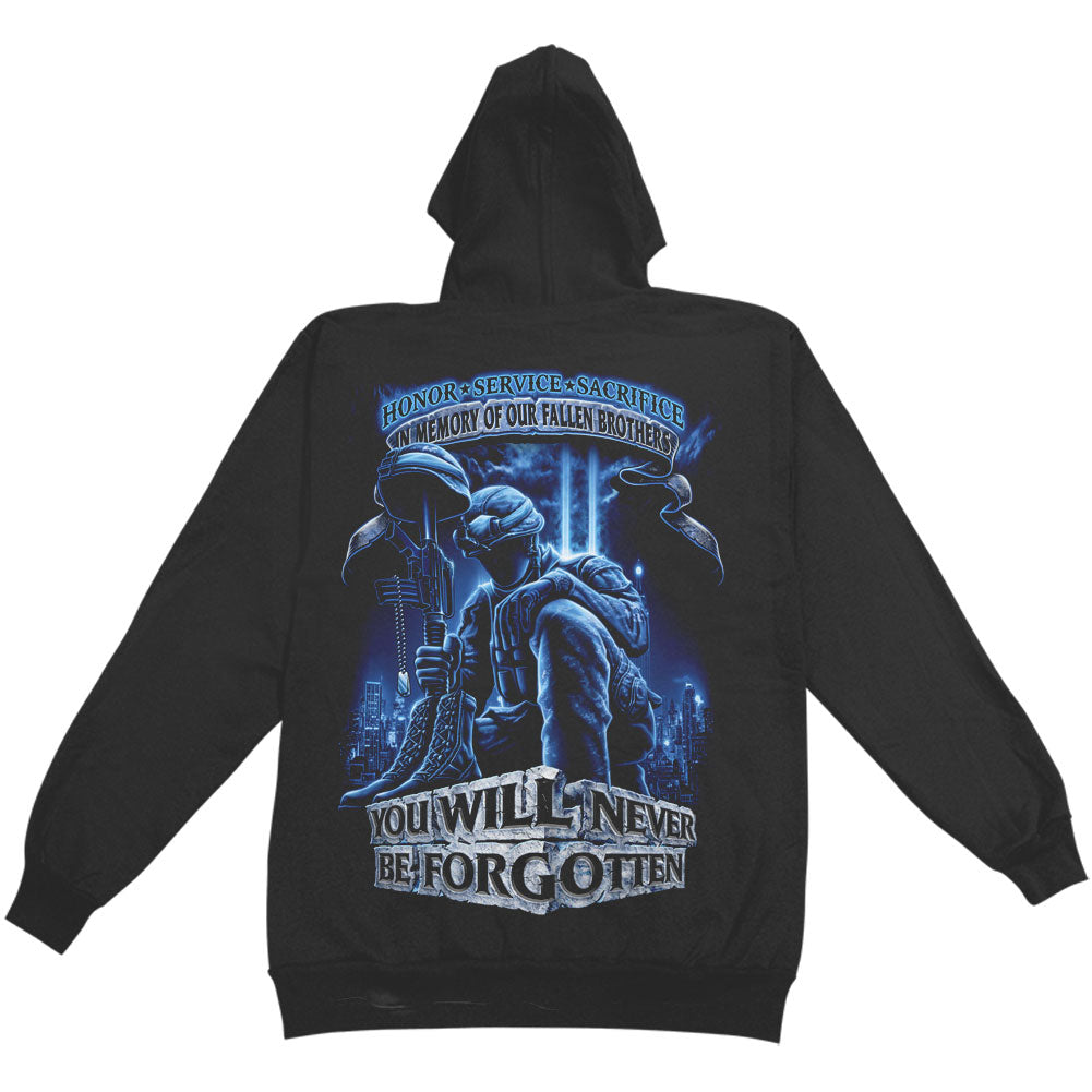 Novelty Never Forget Fallen Soldier Hooded Sweatshirt