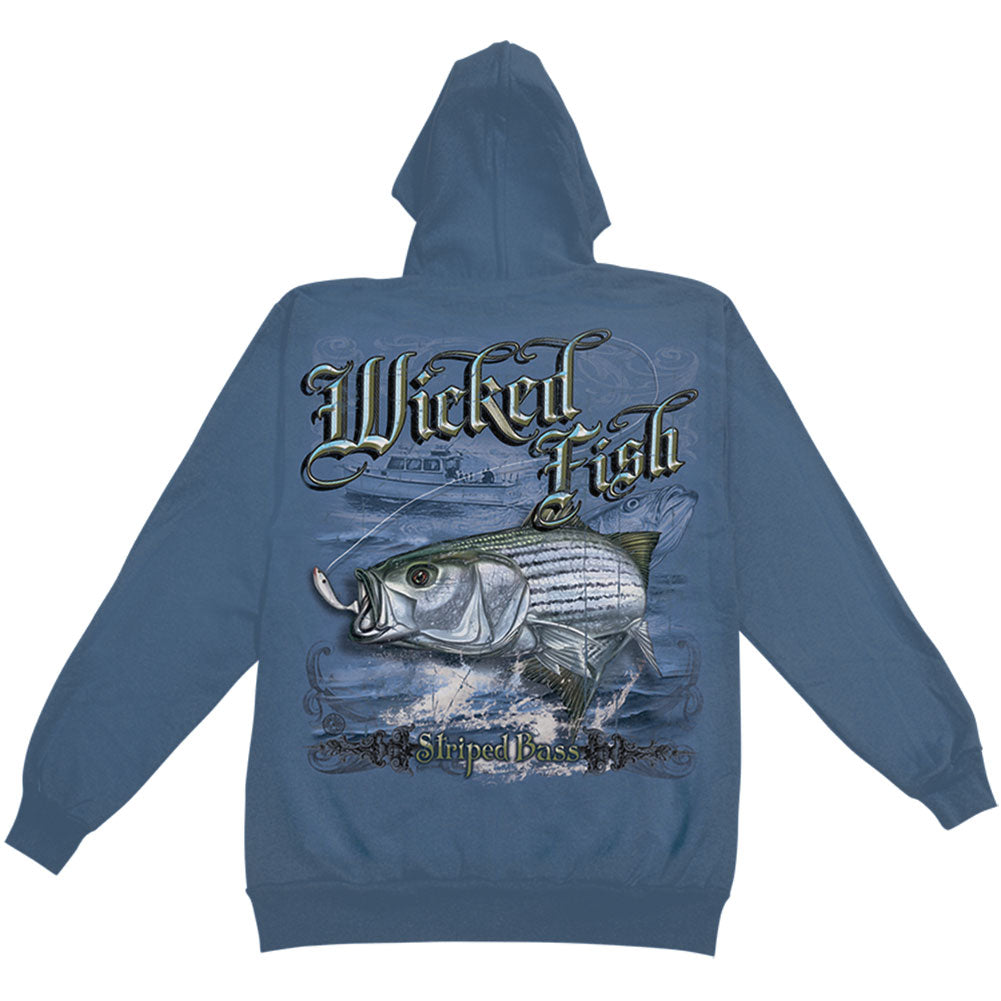 Novelty Striped Bass Hooded Sweatshirt