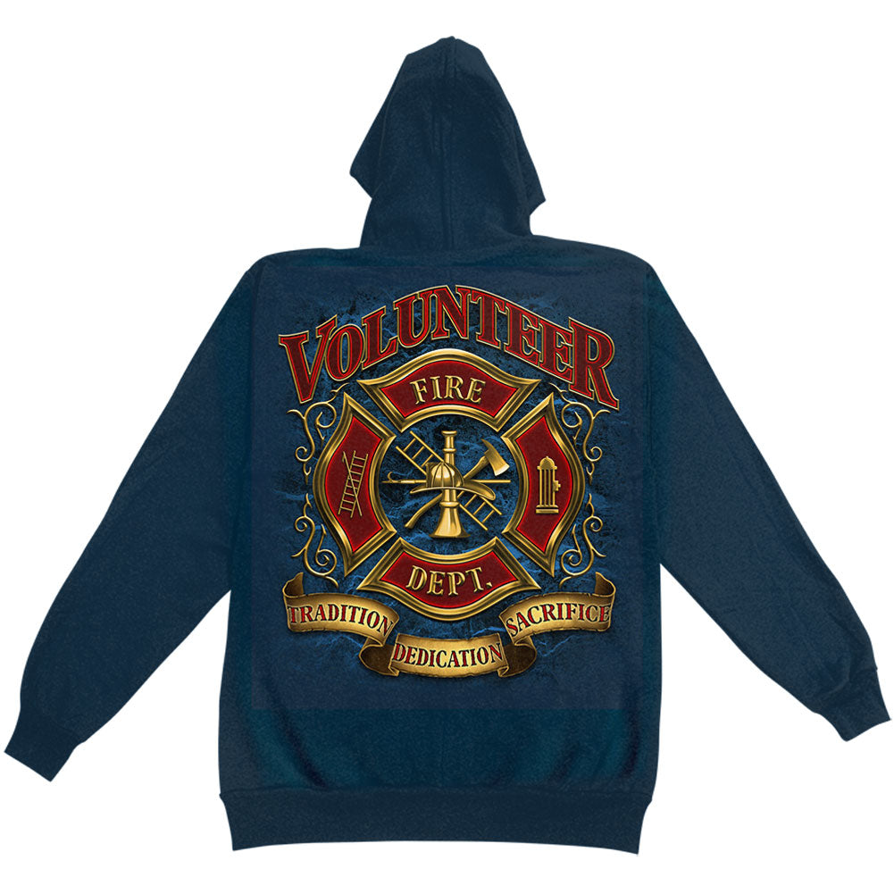Novelty Volunteer Fire Tradion Sacrifice Dedication Hooded Sweatshirt