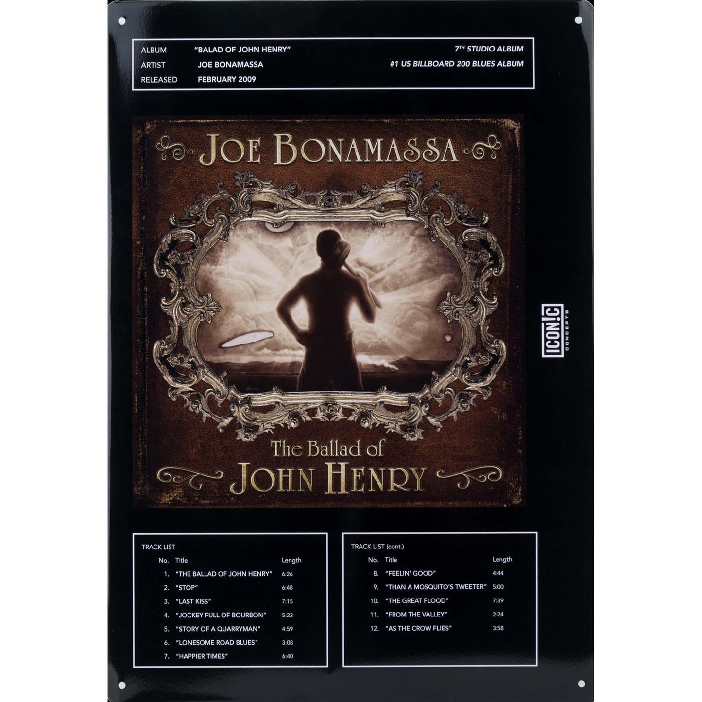 Joe Bonamassa John Henry Tin Concert Sign