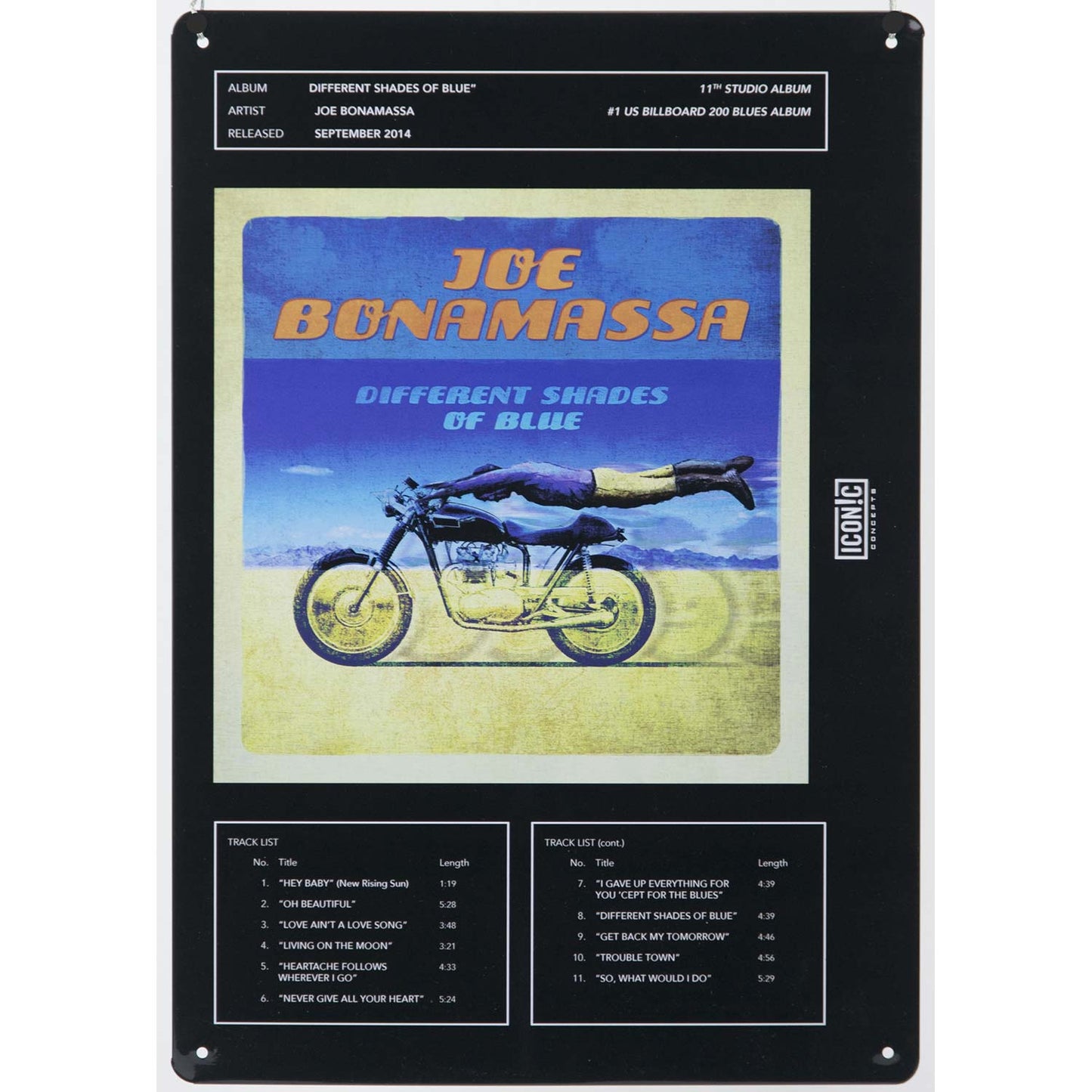 Joe Bonamassa Joe Bonamassa Different Shades Of Blue Tin Concert Sign