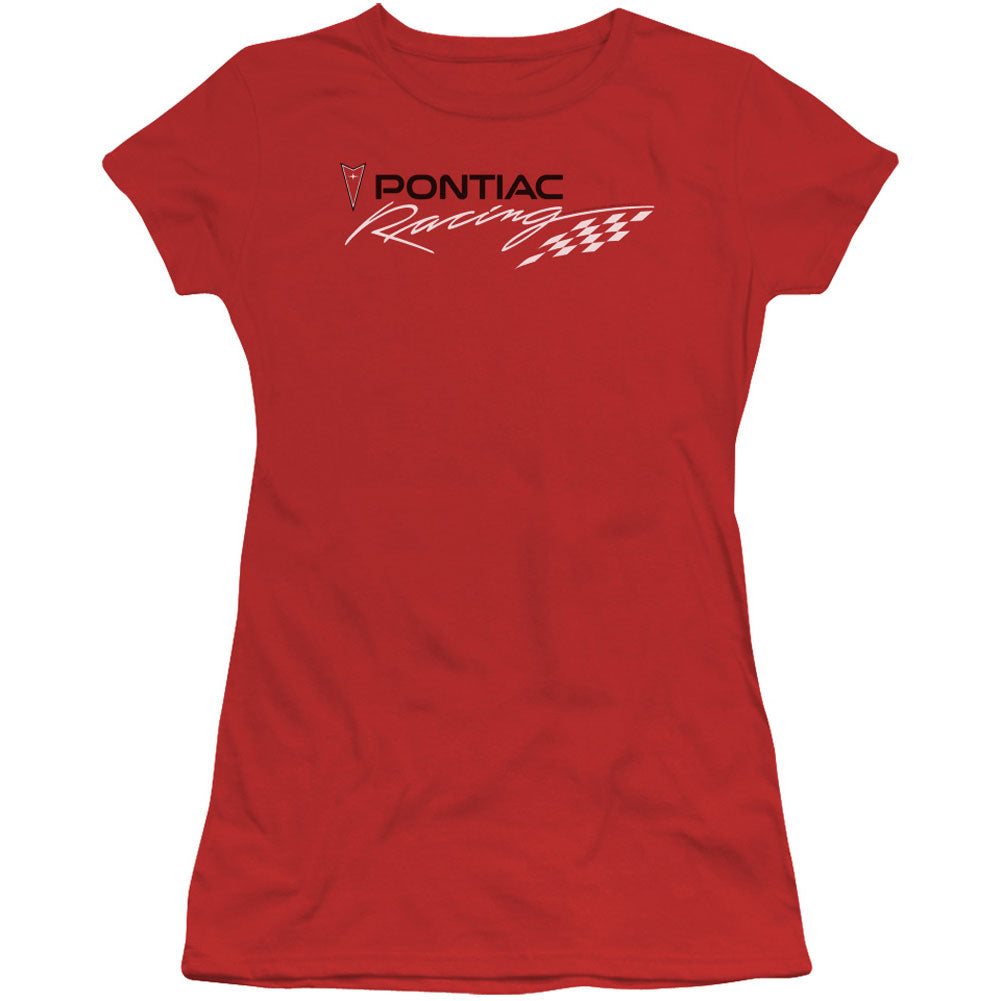 Red Pontiac Racing Cap Sleeve Junior Top