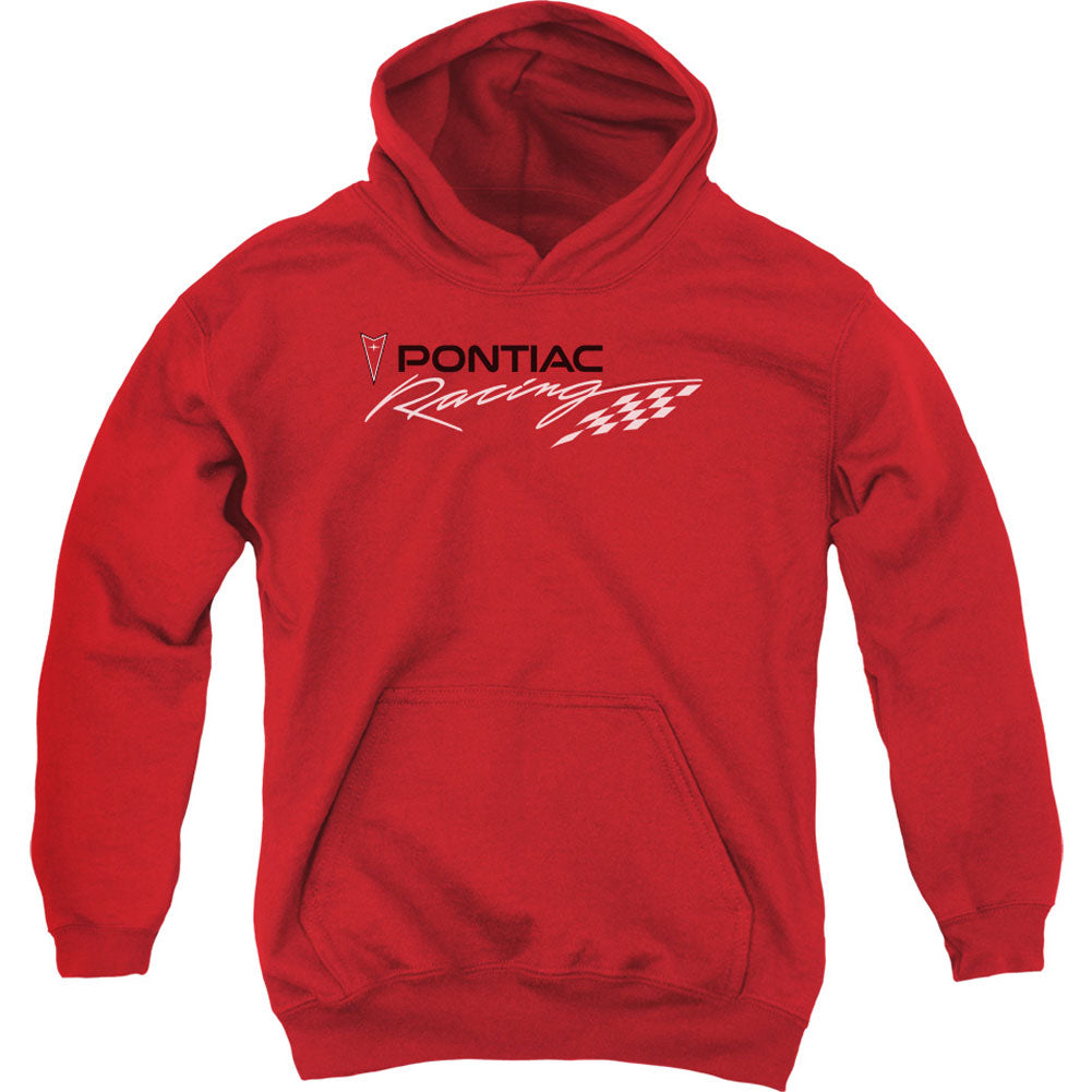 Red Pontiac Racing Youth 50% Poly Hooded Sweatshirt