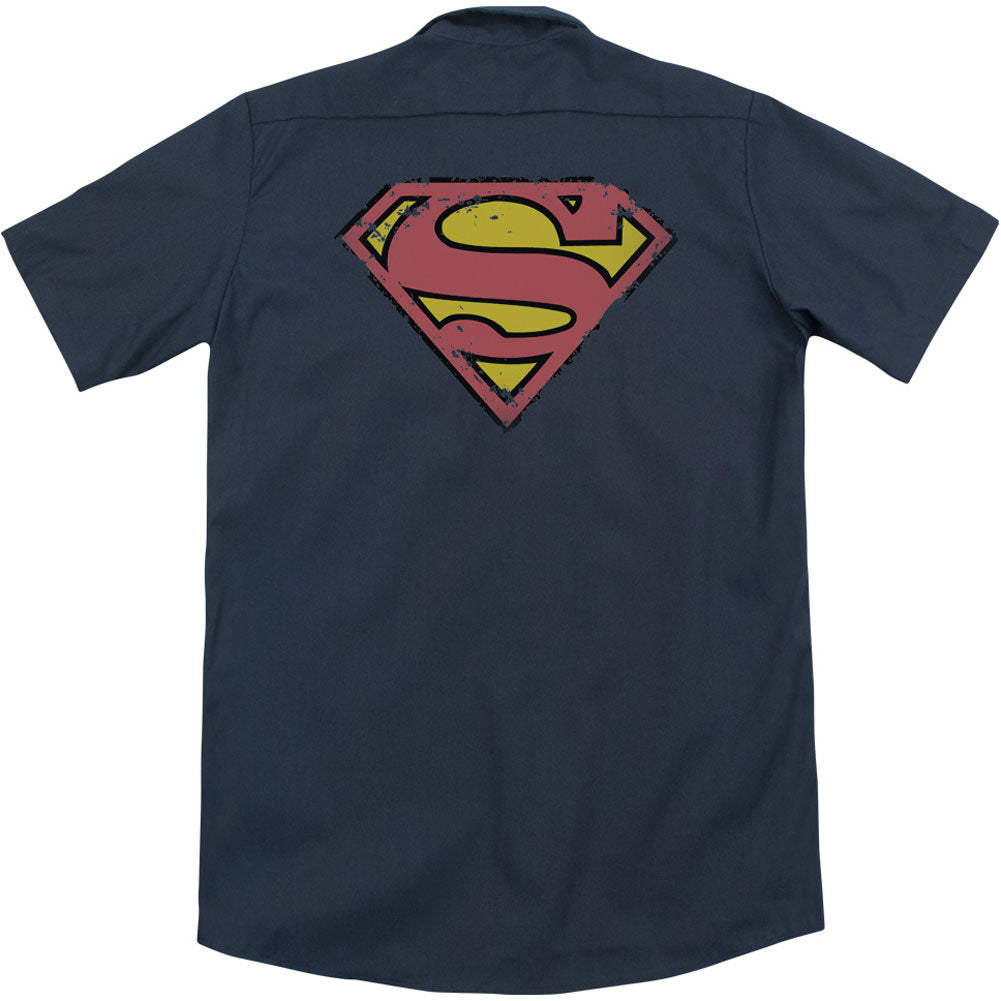 Superman Distressed Shield(Back Print) Workshirt
